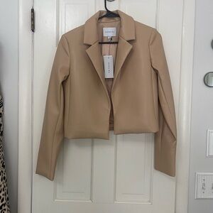 Brand new with tags Jason Wu faux leather jacket size 2 creme color